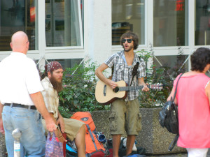 Doing some busking in Freiburg, Germany - Europe street performing